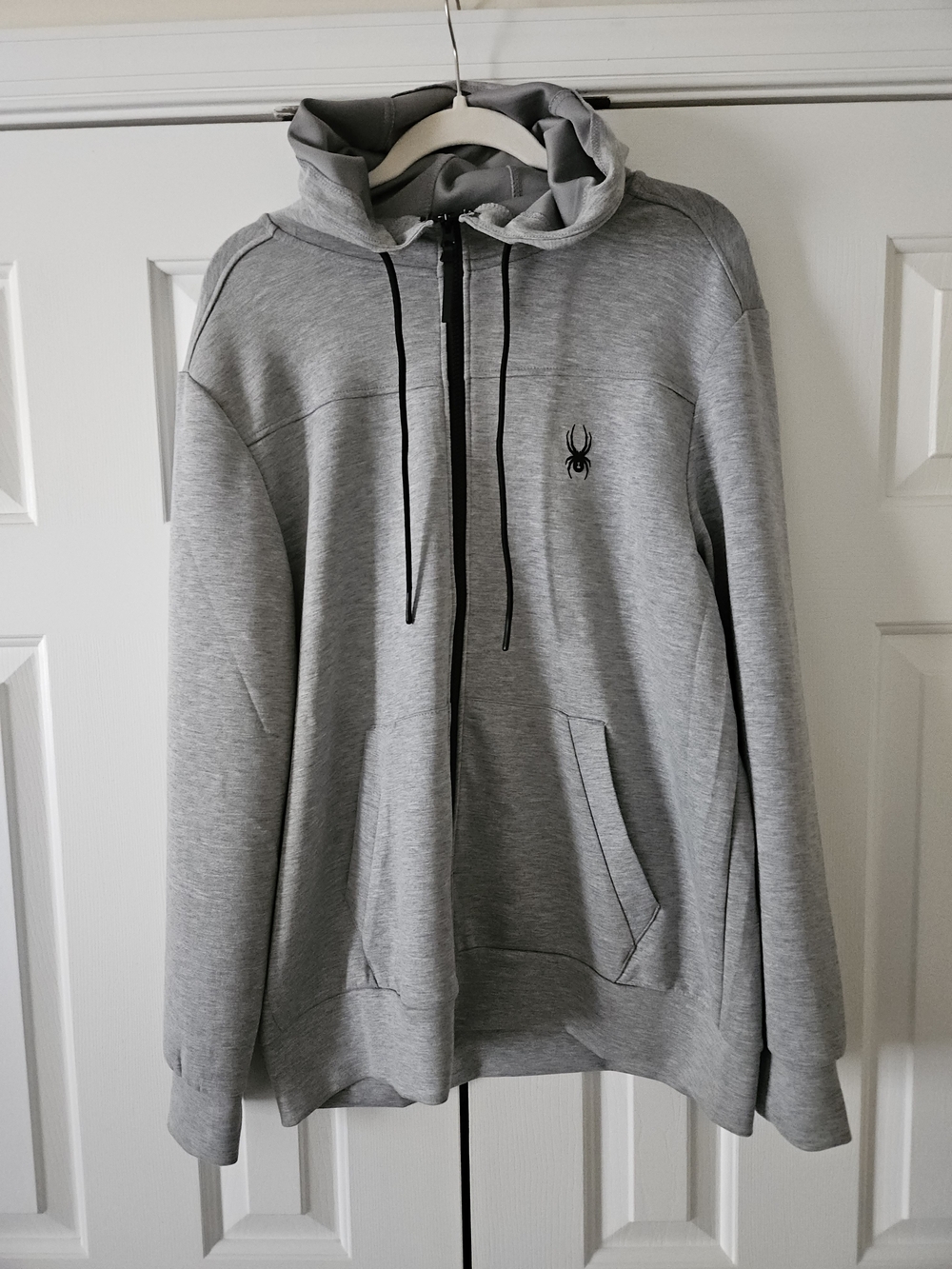NWT Spyder Active Full Zip Fleece Hoodie Stretch Gray Men’s Size L SPM894E